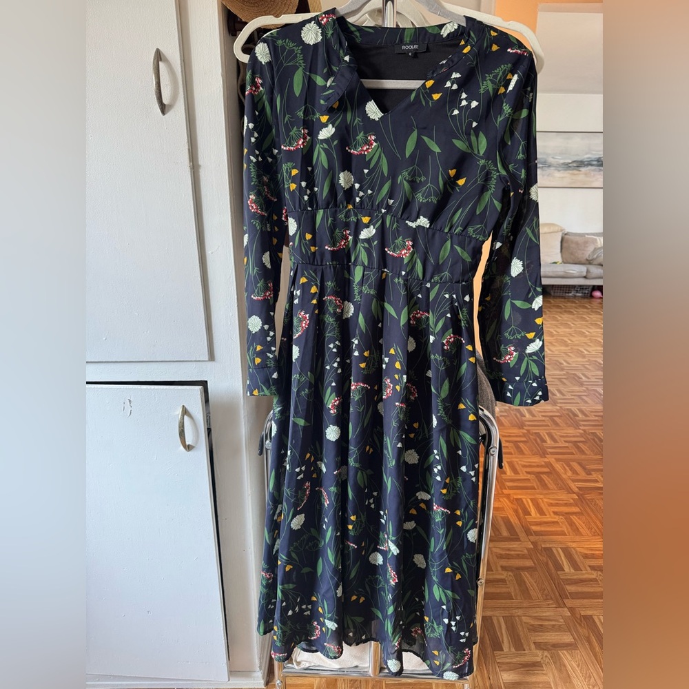 Roolee Black Floral Long Sleeve Dress